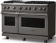 Viking® 5 Series 48" Damascus Gray Pro Style Gas (LP) Range with Polished Chrome Trim-2