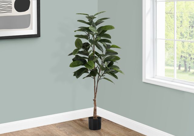 Monarch Specialties Inc. Green/Black 52" Tall Artificial Potted Rubber Tree-3