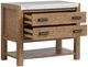 Magnussen Home® Plum Creek Sierra Brown Open Nightstand with Marble Top-4