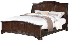 Elements International Cameron Dark Wood Complete Queen Sleigh Bed