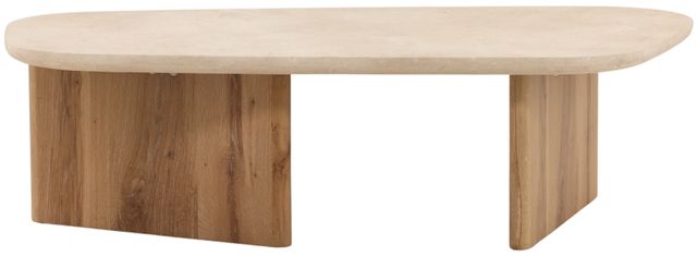 Dovetail Furniture Aelwyn Cream/Natural Coffee Table-3