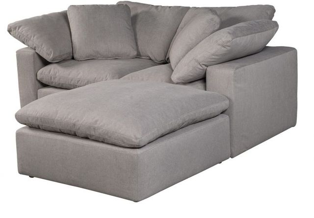 Moe's Home Collection Clay Nook 3-Piece Light Grey Modular Sectional and Ottoman-3