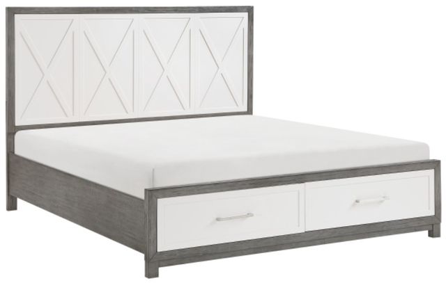 Homelegance® Rowan Gray/Ivory California King Storage Platform Bed-0
