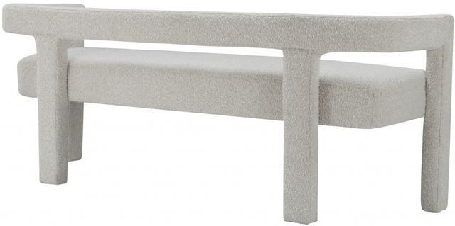 Meridian Furniture Athena Cream Boucle Fabric Upholstered Bench-3