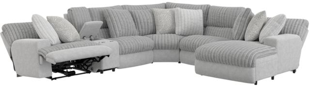 Catnapper® Abraxas 6-Piece Moonstruck Curved Power Reclining Sectional with Console and Chaise-1