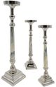 A & B Home 3-Piece Silver Pillar Holders-1