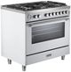 Verona® Ultima 36" White Pro Style Gas Range-1