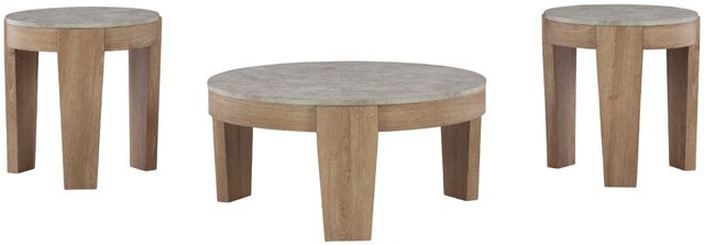 Signature Design by Ashley® Guystone 3-Piece Gray/Light Brown Occasional Table Set-0