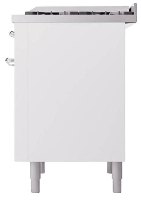 Ilve® Nostalgie II Noblesse 36'' White Pro Style Dual Fuel Range with Chrome Trim-3