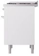 Ilve® Nostalgie II Noblesse 36'' White Pro Style Dual Fuel Range with Chrome Trim-3