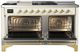 Ilve® Majestic III 60" Antique White Pro Style Dual Fuel Natural Gas Range with French Top and Brass Trim-1