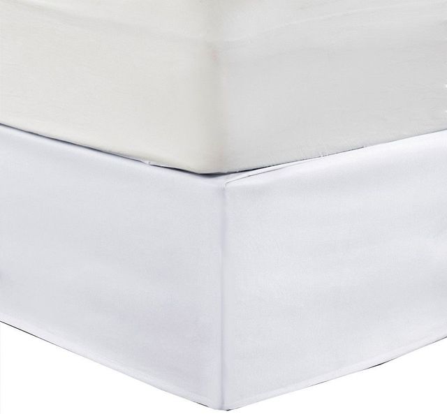 Olliix by Madison Park White Simple Fit Wrap Around Adjustable Bed Skirt-2