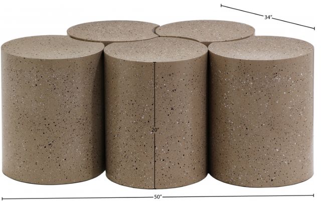 Meridian Furniture Dimple 5-Piece Taupe Modular Nesting Coffee Table Set-3