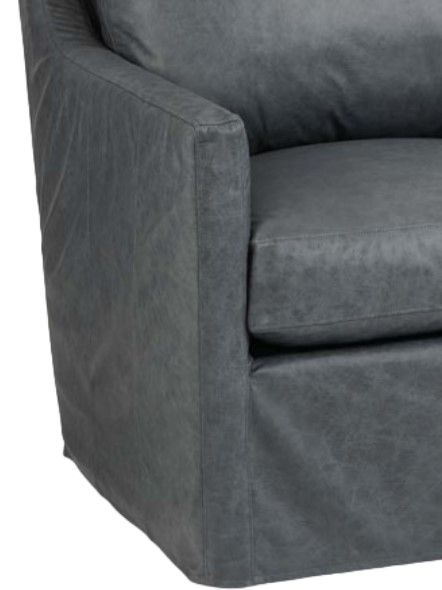 Four Seasons Customizable Miles Leather Extra Large Slipcovered Swivel Glider -1