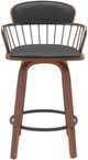 Armen Living Willow Black/Walnut Swivel Counter Stool-1