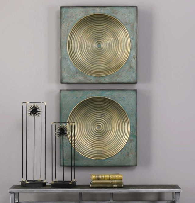 Uttermost® Sybil 2-Piece Antique Gold Wall Decor Set-1