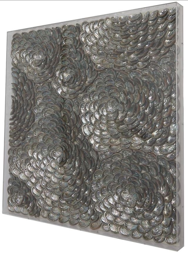 Deco Marche Brown Plastic Shell 3D Layered Shadow Box with Iridescent Finish-1
