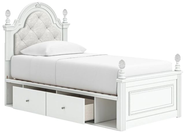 Signature Design by Ashley® Maylilly White Youth Twin Storage Panel Bed-2