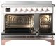 Ilve® Majestic III 48" White Pro Style Induction Range with Triple Glass Door and Copper Trim-1