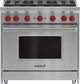 Wolf® 36" 6-Burner Stainless Steel Pro Style Liquid Propane Gas Range-0