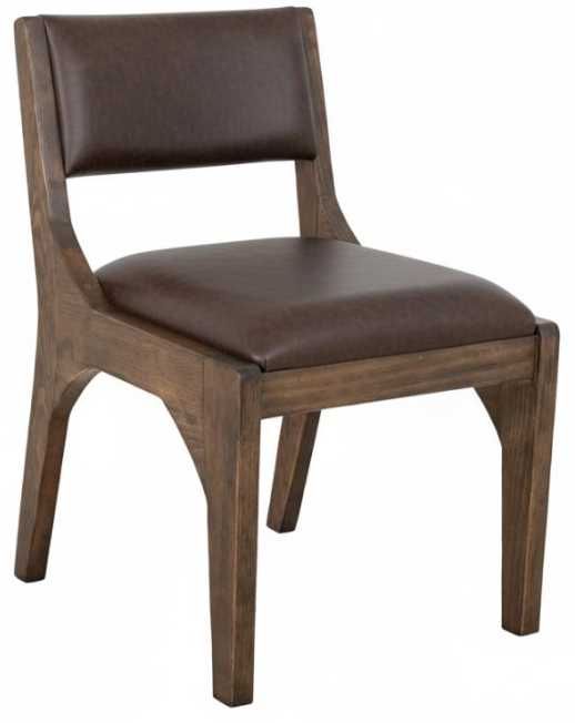 International Furniture Direct Zaphiro Brown/Lacquer Brown Upholstered Dining Side Chair-0