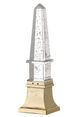 A & B Home Chrome Crystal Obelisk Lighting with Gold Aluminum Base-0