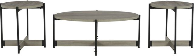 Signature Design by Ashley® Nevilyn 3-Piece Gray/Black Occasional Table Set-0