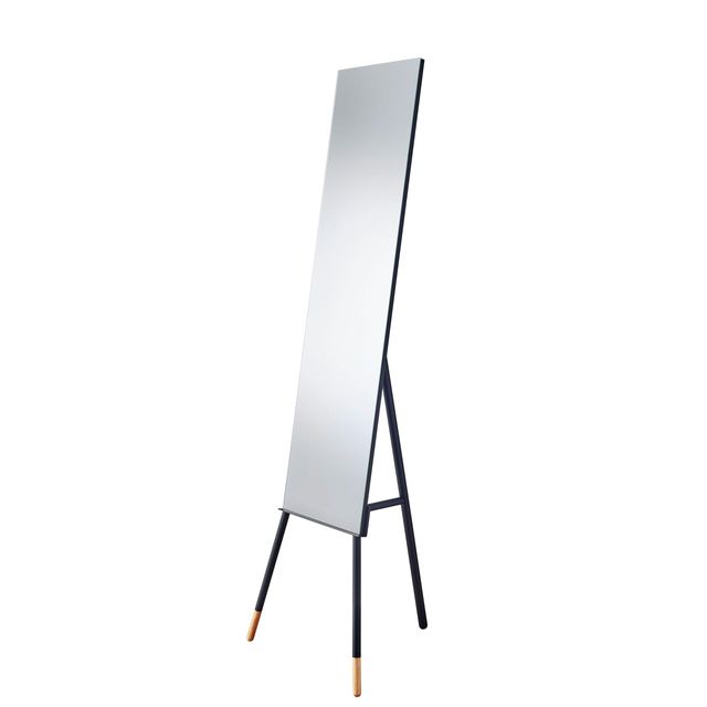 Adesso® Louise Matte Black Floor Mirror-0