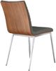 Armen Living Cafe 2-Piece Brushed Stainless Steel/Gray/Walnut Side Chair Set-3