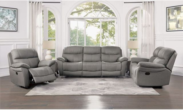 Homelegance® Longvale Gray Reclining Sofa-3