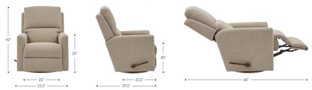 La-Z-Boy® Wynne Stone Manual Swivel Gliding Recliner-2