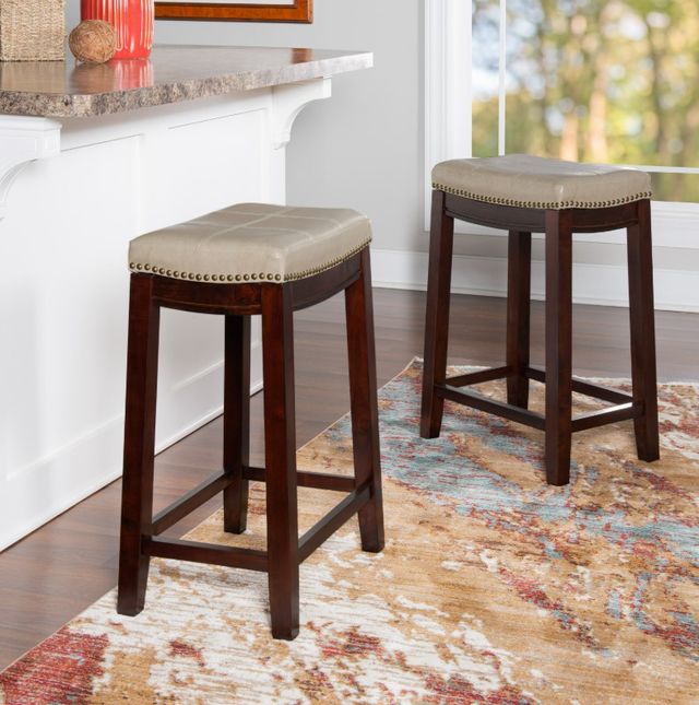 Linon Claridge 2-Piece Jute/Wenge Counter Stool Set-1