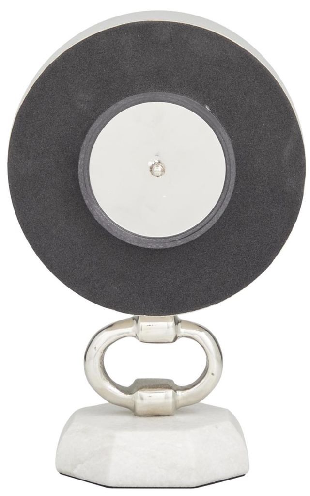 Deco Marche Silver 6” Clock with Marble Face-2