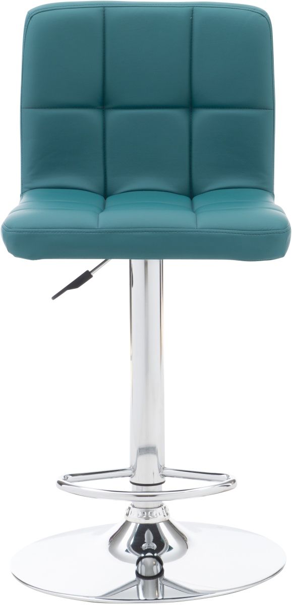 Powell® Clayton Chrome/Teal Adjustable Stool-2