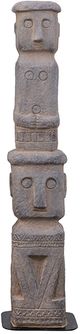 A & B Home Aged Gray 27" Stacked Tribe Decor-1