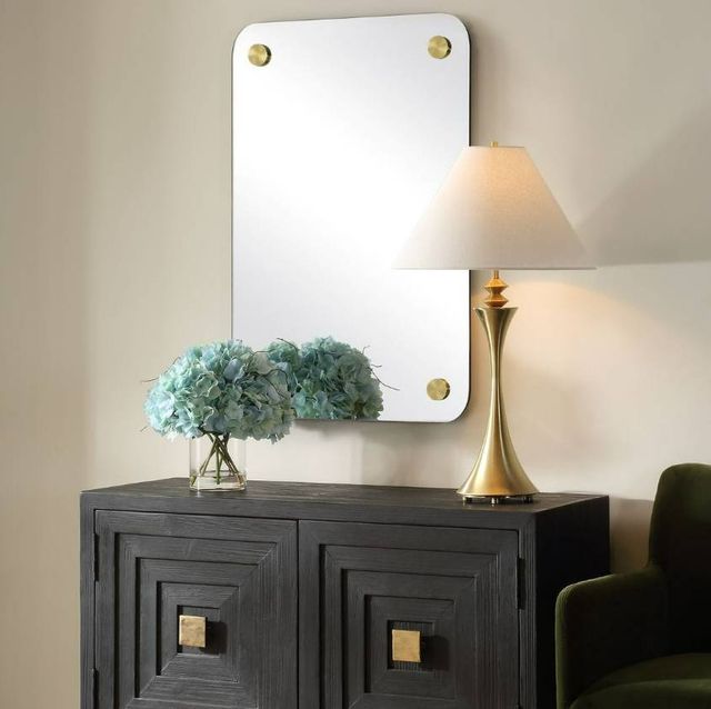 Uttermost® Hamrick Accent Mirror with Brass Medallion Accents-1