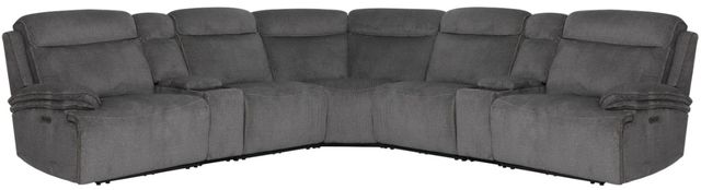 Parker House® Alpine 7-Piece Airy Midnight Power Reclining Curved Sectional-0