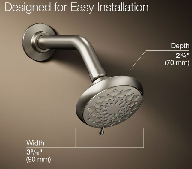 KOHLER® Awaken® B90 Vibrant Brushed Nickel 2.5 GPM 3-Function Showerhead-3