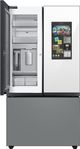 Samsung Bespoke 36" 30 Cu. Ft. Matte Gray/White Glass 3-Door French Door Refrigerator with Family Hub™-2