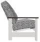Telescope Casual Leeward Agra Classic/Snow Fabric/Polymer Outdoor MGP Cushion Supreme Three-Seat Sofa with Chestnut Rustic Polymer Arms-2