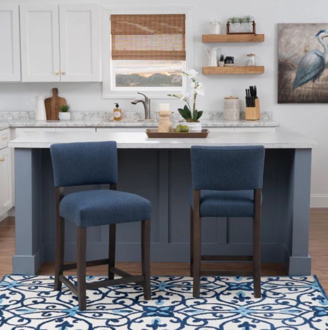 Linon Kimmy 2-Piece Cobalt Counter Stool-1