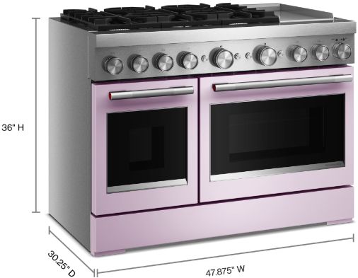KitchenAid® 48" Wildflower Pro Style Dual Fuel Range with Chrome Electric Griddle-1