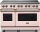 Viking® 5 Series 48" Blush Pro Style Induction Range with Brushed Brass Trim-0