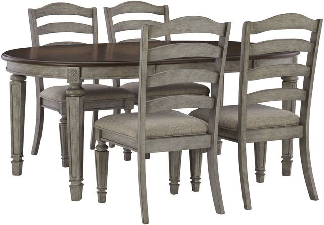 Signature Design by Ashley® Lodenbay 5-Piece Antiqued Gray Dining Table Set-0