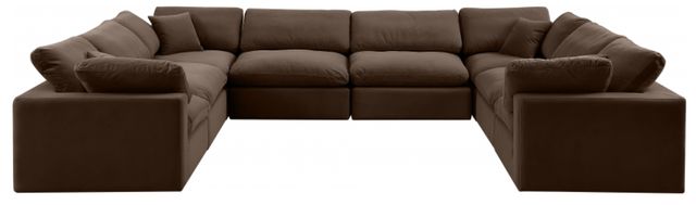 Meridian Furniture Comfy 8-Piece Brown Velvet Sectional-1