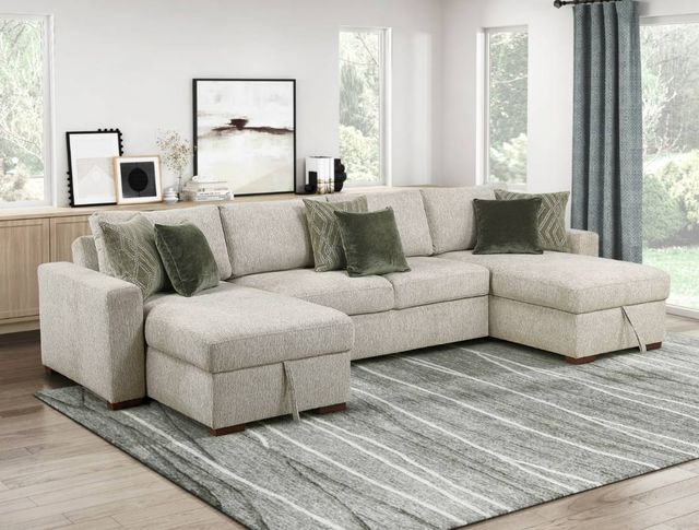 Homelegance® Isla 3-Piece Sage Sand Reversible Chaise Sectional-1
