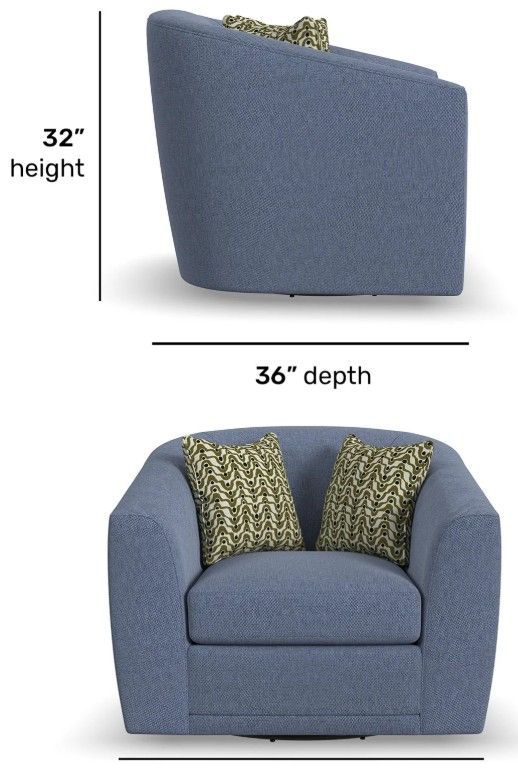 Flexsteel® Customizable Jewel Fabric Swivel Chair-4