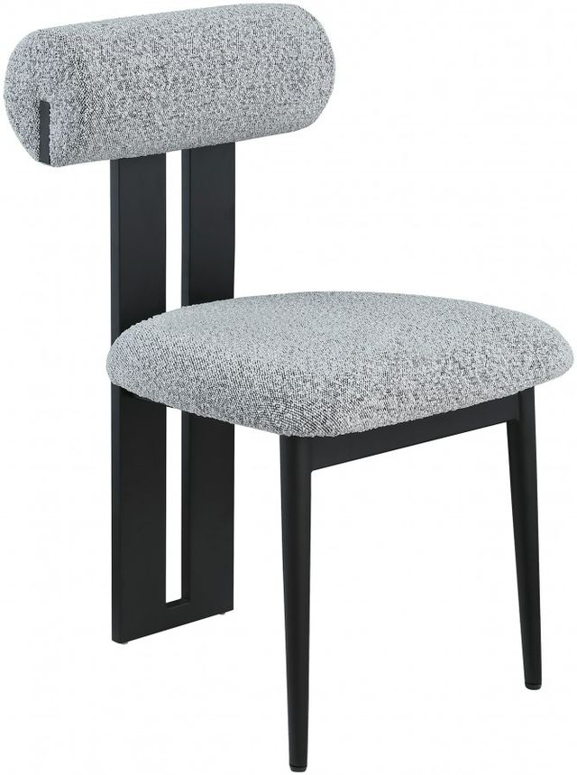 Meridian Furniture Dario Gray/Black Boucle Upholstered Dining Chair-0