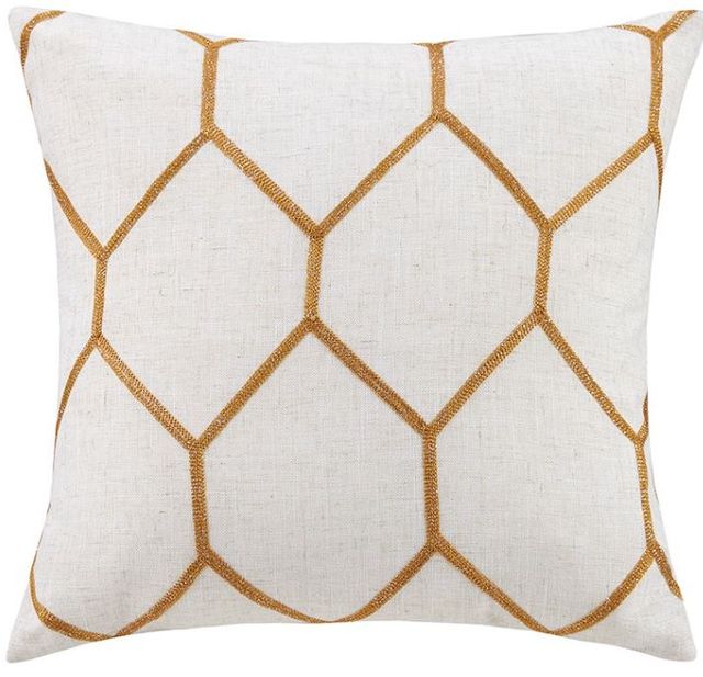 Olliix by Madison Park Brooklyn Spice 20x20" Metallic Geo Embroidered Pillow Pair-0