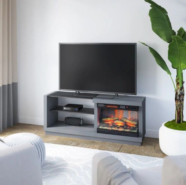 ClassicFlame® Antique Gray TV Stand for TVs up to 65" with Electric Fireplace-1